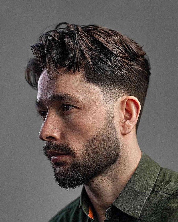 Low Taper Fade with Mid Part